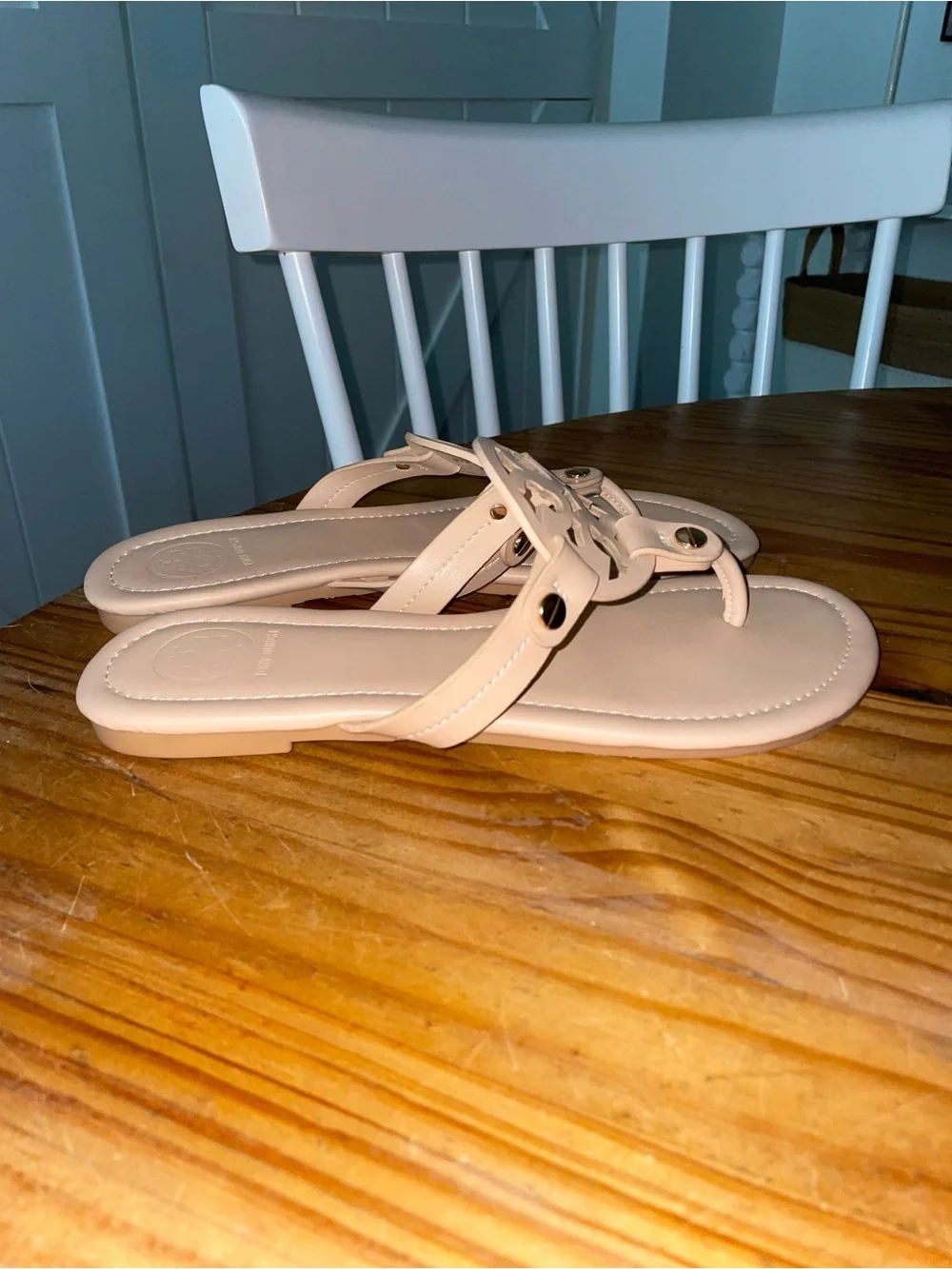 Tory Burch Women's Miller Light Sand Slip-On Logo Sandals Size 41/US 10.5 NWOB